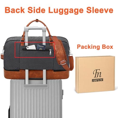 IBFUN Weekender Bags for Women, 21" Weekender Travel Bag, Travel Duffle Bag with Shoe Compartment Carry on Overnight Duffel Bag for Weekend Travel Business Trip - Thumbnail 6
