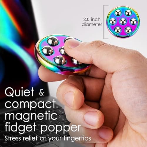 Fidget Toys for Adults | Metal Pop Its Fidget Scroller & Spinner | EDC Fidget Slider for Anxiety Relief Stress Desk Toy for Office Home Travel Gifts, Easter Basket Stuffers - Thumbnail 2