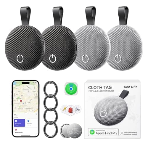 Air Tracker Tag-4 Pack, [Apple MFi Certified] Smart Tag for Apple Find My App, New Bluetooth Tracker Tag Item Finder for Pet, Key, Luggage, Bike, Wallet, & More - Image 1