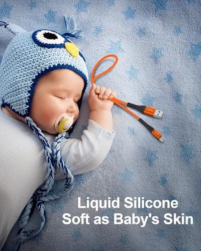 COOLSELL Short USB A to USB C Cable 1ft, Soft Silicone 60W Fast Charging Cord Type-C Compatible with iPhone 17/16/15 Samsung Galaxy S23 S22 Google Pixel, iPad for Power Bank/Car/Office/Travel - Thumbnail 2