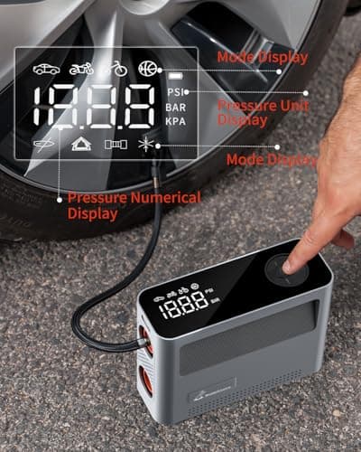 Paddle Board Pump 10 Pump Modes SUP Pump 500L Airflow/min Tire Inflator Portable Air Compressor 4X Speeds Electric Air Pump Suitable All Model Tires, Tents, SUP, Air Mattess, Kayak - Thumbnail 2