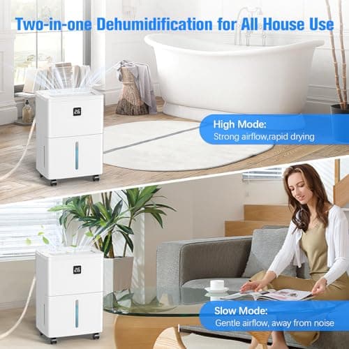 DEVERSE Max 25 Pints Dehumidifier for Home/Bedroom/Basement, 3000 Sq.Ft Coverage, with Drain Hose, Smart Humidity Control & Large Tank - Thumbnail 5