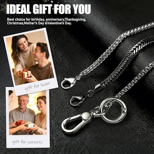 ROCONTRIP Anti-Theft Phone Lanyard Tether & Pants Chain Heavy-Duty Phone Strap With Metal Tether Tab Detachable Anti-Drop Lanyard for iPhone,Wallet,Key Great for Outdoor Hiking Cycling(Silver) - Thumbnail 5