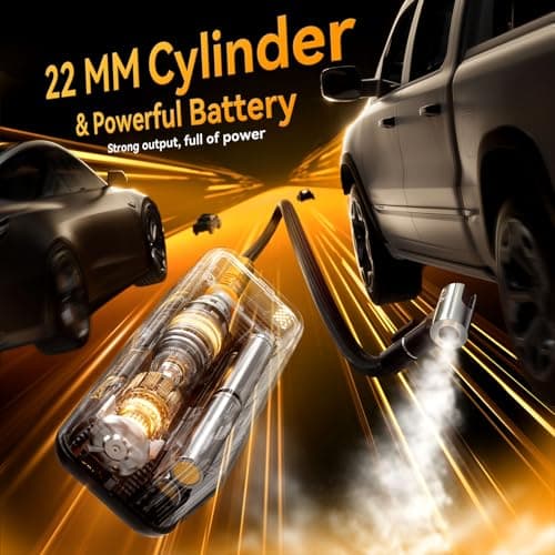 MODARI Tire Inflator Portable Air Compressor - 4X Faster 160 PSI Portable Air Pump for Cars - Cordless Tire Inflators with Gauge - Portable Tire Inflator for Car, Pickup, Bike and More (Yellow Black) - Thumbnail 5