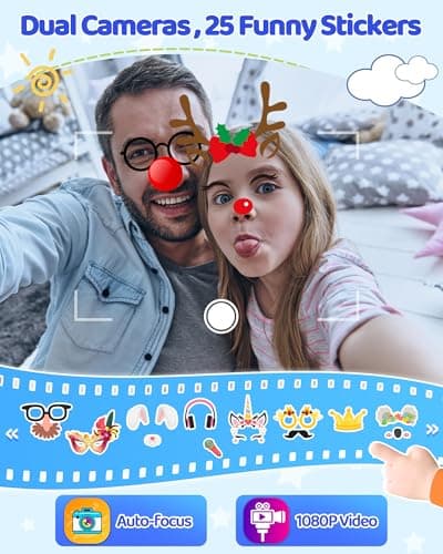 KOKODI Kids Smart Phone Toys, Touchscreen HD Dual Camera Cell Phone for Kids, Birthday Gifts Dinosaur Toddler Play Phone for Boys 3-10, Travel Learning Toy with 8GB SD Card(Navy Blue) - Thumbnail 5