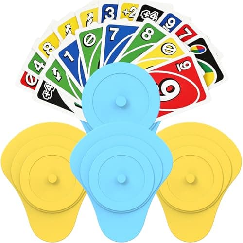 Tenyond Playing Card Holders for Little Hands Playing at Game Nights,Handheld Cards Game Accessory for Ages 3 and Up, for Poker and Cards Games, 4 Pack (2 Blue + 2 Yellow) - Image 1