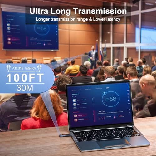 TTQ Wireless HDMI Transmitter and Receiver, Wireless HDMI Extender, 4K Decode 1080P Output, Metal Housing, LED Display, 100FT Range, 2.4G&5G, for PC/Camera/HDTV/Projector/TV Box - Thumbnail 4