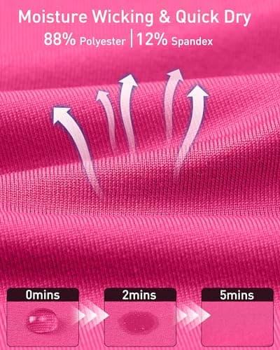 Roadbox Men’s Compression Pants Running Tights, Performance Sports Workout Leggings, Athletic Base Layer for Gym Basketball Hot Pink - Thumbnail 4