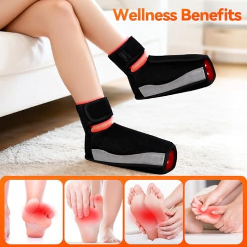 Puroth Red Light Therapy for Feet, Infrared Light Therapy Feet Wrap with 660nm 850nm Near Infrared, 5 Adjustable Brightness Timer, 3 Modes for Foot Ankle Heel, Up to Foot Size 12, Valentines Day Gifts - Thumbnail 2