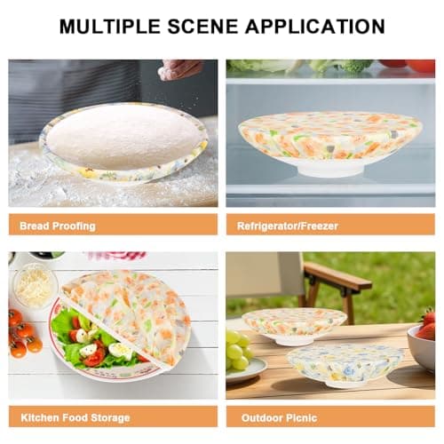 BERBAM Reusable Bowl Covers for Bread Proofing（2 Large）- Cotton Beeswax Bowl Covers Reusable with Elastic Rim, Sourdough Bowl Cover for Food Storage and Food Preservation (10INCH) - Thumbnail 5