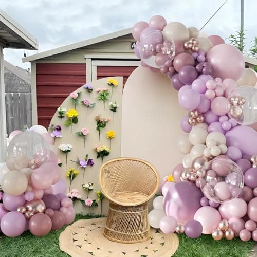 Pink and Purple Balloon Arch Kit for Bridal Shower Wedding Decorations - Thumbnail 2
