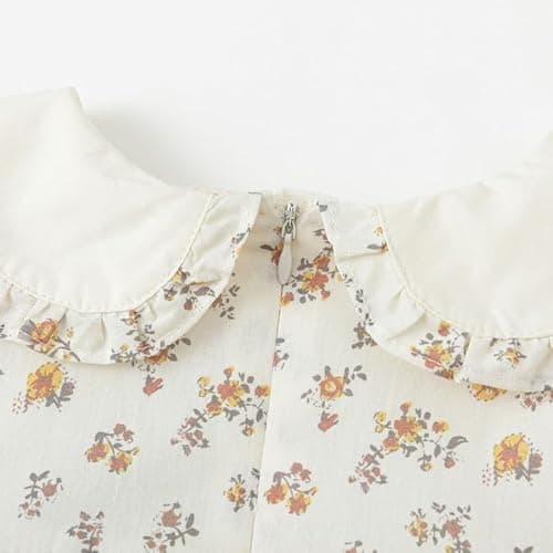 Simplee kids Baby Girl Fall Floral Dress Long Sleeve Print Sundress Vintage Dresses Toddler 2T - Thumbnail 4