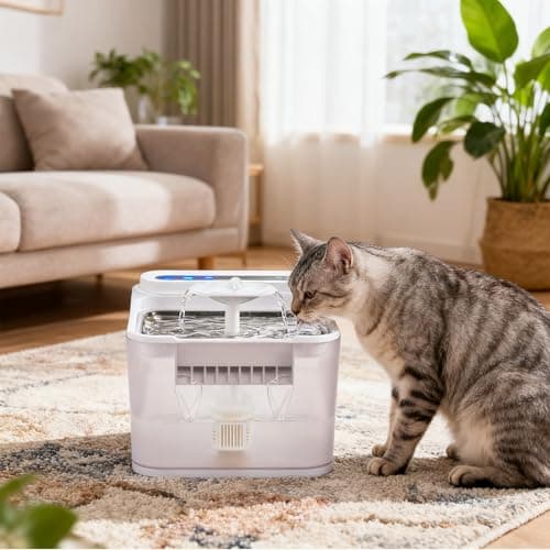 PGID Cordless Cat Water Fountain, 1500mah Rechargetable Battery Operated Water Fountain for Cats Dogs,84Oz/2.5L Automatic Pet Water Dispenser for Dog Small Animals Outdoor Indoor - Thumbnail 6
