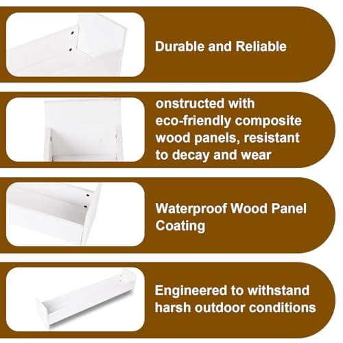 40.7" Large Capacity Wooden Chicken Feeder Trough - Weather-Resistant Outdoor Poultry Feeder, Easy-Clean & No-Waste Design for Backyard Chickens & Ducks - Thumbnail 4