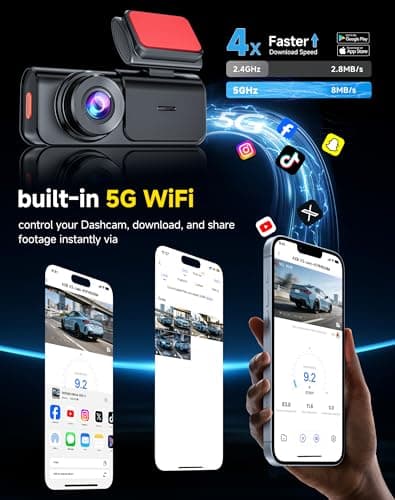 AXB Dash Cam Front and Rear: 4K+2.5K Dashcam with 5G WiFi APP Control & 64GB Card - Dual Dash Camera for Cars with 24H Parking Mode Night Vision Loop Recording Emergency Lock (V3) - Thumbnail 3