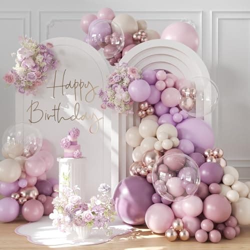 Pink and Purple Balloon Arch Kit for Bridal Shower Wedding Decorations