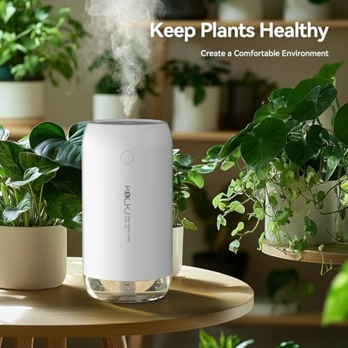 Portable Mini Humidifier, KQLKJ 350ml Small Cool Mist Humidifiers, USB Personal Desktop Humidifier for Bedroom Car Office Travel with Auto Shut-Off & 2 Mist Modes (White) - Thumbnail 4