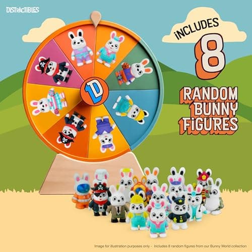 Distractibles Bunny Mystery Box, 8 Articulated Bunny Figures with Easter Basket Container, Random 3D Figures and Egg Top Lid - Thumbnail 3