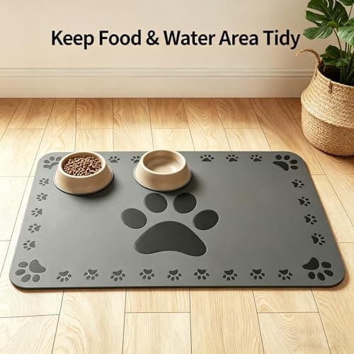 Dog Food Mat Absorbent Cat Mat for Food Water 24"x 16" - Thumbnail 5