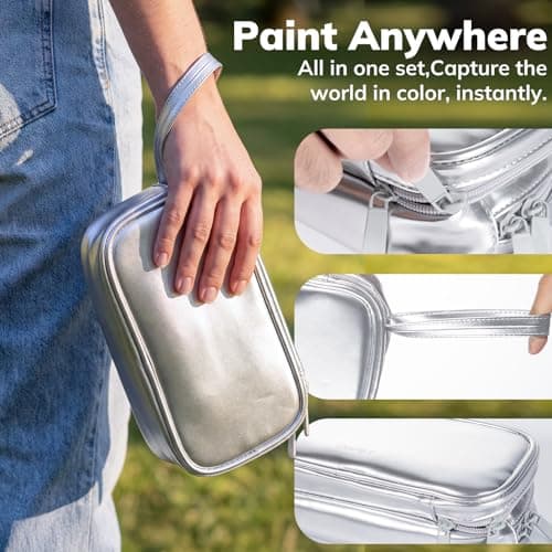 JusArt 100 Colors Watercolor Paint Set,Travel Watercolor Set with Handbag,Art Supplies with Metallic Color, Detail Painting Brushes, Water Brush Pens, Portable Watercolor Supplies for Adult, Artists, Professionals - Thumbnail 5