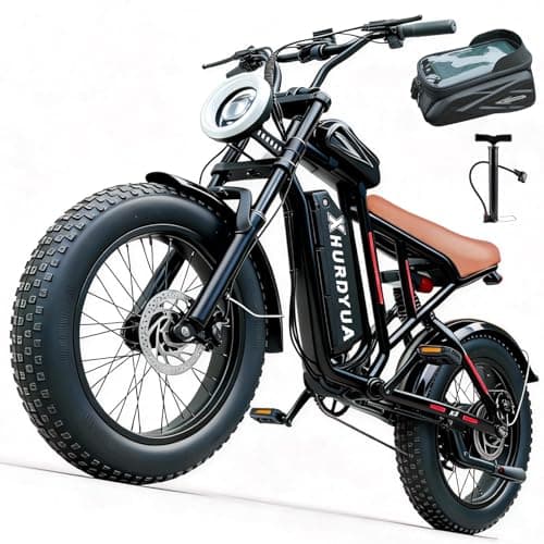 XHURDYUA Electric Bike for Adults,1500W Peak Motor&33MPH Electric Dirt Bike，48V 20AH Battery, 70Max Miles,Dual Suspension Ebikes for Adults, 20" Fat Tire E Bike（Black） - Image 1
