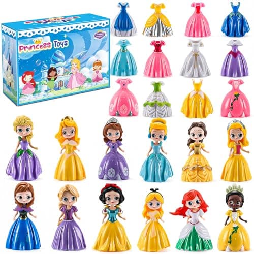 Bicakza Princess Toy for Girls - 12 Princesses with 24 Pieces of Clothing Princess Transformable Toys Perfect Decorative Idea for Fun Play, Party Favors, Classroom Prizes,Easter Gift - Image 1