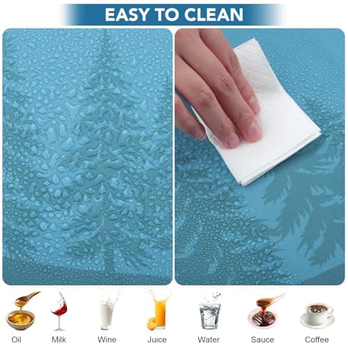 Picnic Table Cover with Bench Covers and Bag, 72in Camping Tablecloth, Waterproof Windproof Elastic Edges Fitted Rectangle Tables RV Gear Campers Must Have（Green） - Thumbnail 4