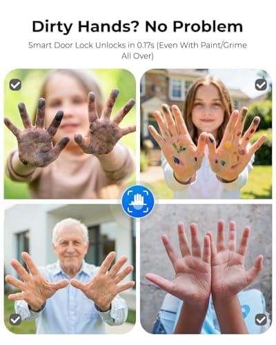 ANYBELL Palm Vein Smart Door Lock, Keyless Entry Door Lock with Camera, Wi-Fi Deadbolt for Front Door, Auto Lock, App Remote Control, Home Secuirty - Thumbnail 5