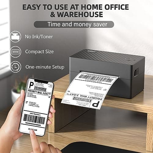 PEDOOLO Label Printer, 4x6 Shipping Label Thermal Printer for Packages, Bluetooth Conection and Compatible with Android, iPhone, Windows, Mac, Chromebook, Amazon, UPS, USPS, FedEx, Shopify - Thumbnail 3