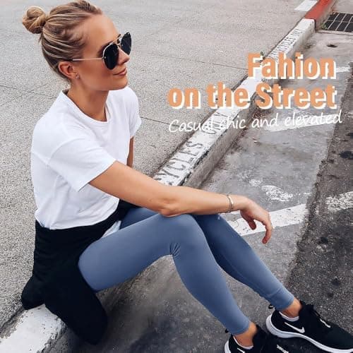 GAYHAY High Waisted Leggings for Women - Soft Opaque Slim Tummy Control Printed Pants for Running Cycling Yoga - Thumbnail 3