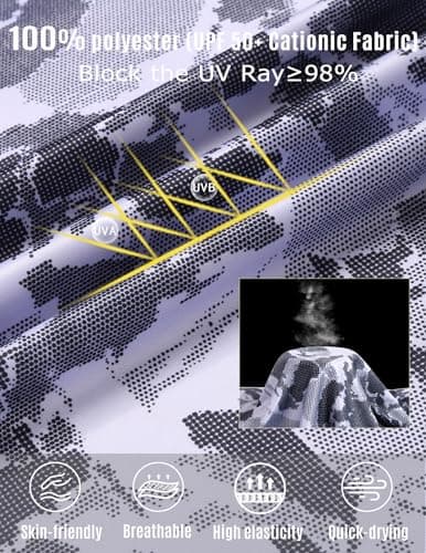 PINSPARK Men's Camouflage Rash Guard Shirts Quick Dry UV Protection Fishing Shirts Long Sleeve UPF 50+ Summer Swim Shirt - Thumbnail 5