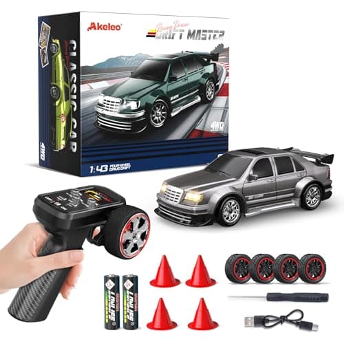 Dingdongwu 1/43 Mini RC Drift Car with Gyroscope, 4WD Full Proportional RC Car, 2.4GHZ Hobby Grade Remote Control Cars, RTR Model Vehicle, 20+KM/H High Speed for Hobbyists Kids Adults (Sliver) - Image 1