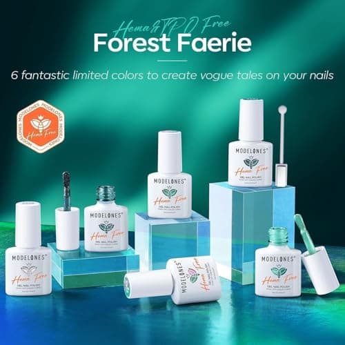 modelones Gel Nail Polish, 6 Colors Hema Free 9D Green Glass Cat Eye Sliver Green Glitter 2026 St Patricks Spring Nail Polish Kit with Magnet Soak Off LED Winter Cateye Nail Art Gel DIY Salon - Thumbnail 2