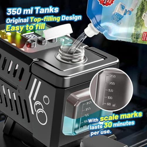 SHCKE Rotating Bubble Machine Remote Control,Automatic Rotation & 11 RGB Lights, 1800mAh Rechargeable Battery, USB-C Charge,Big Bubbles for Kids,Weddings, Birthday Parties, Outdoor Activities - Thumbnail 4