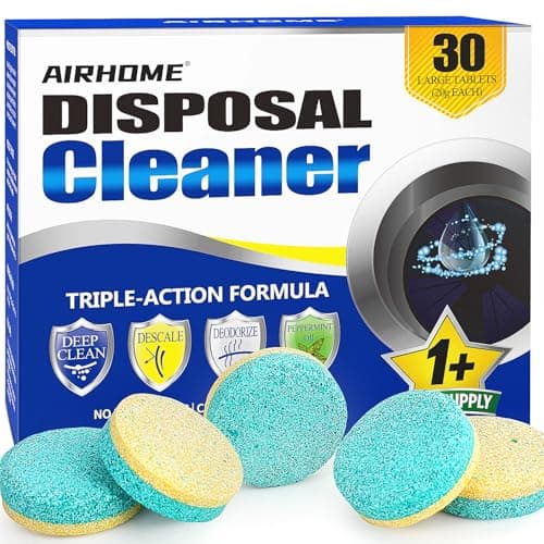 Airhome Garbage Disposal Cleaner & Deodorizer Tablets – 30 Count 15-Month Supply, Dual Enzyme Deep Cleaning Pods with Tea Tree, Mint & Lemon Oils, Eco-Friendly, Fits All Kitchen Drains - Image 1