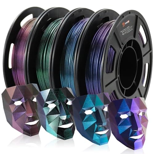 LOVOON 3D PLA Filament 1.75mm Bundle Sparkle in Sunlight Filament Glitter, Burnt Titanium 3D Printer Filament, Galaxy red/Purple Blue/Blue/Green, Galaxy Bundle, 0.8KG(200g*4 Spools)/Bundle - Image 1