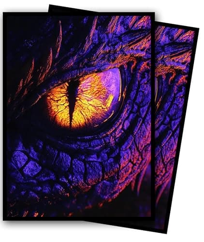 MTG Card Sleeves, Ultra Clear Front & Matte Finish Back, 100 Count Standard Size Matte Art Sleeve for Magic The Gathering (Dragon's Eye) - Image 1