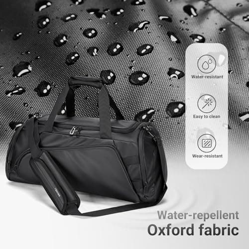 reeyee 40L Convertible Gym Duffel Bag Backpack, Water Repellent Sports Travel Bag with Shoe Compartment, Wet Pocket & Insulated Cooler, 3-in-1 Weekender Carry On Bag for Men Women - Thumbnail 6