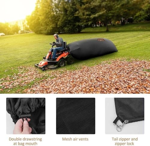 Keeswin 2025 Upgraded Large Lawn Tractor Leaf Bag, 78.7"x 51.1" Capacity Leaf Collector, Grass Catcher Bag for Fast Leaf Collection, Heavy Duty Leaf Grass Collection Bagger, Fits for Most Riding Lawn - Thumbnail 4