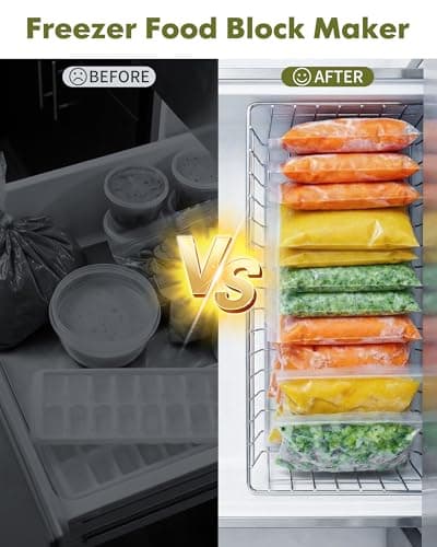 iCASA Soup Freezer Mold - 6 Cup Freezer Food Block Maker, Meal Prep Bag Container to Freeze Soups, Sauces, Leftovers and Bone Broth, Compatible with Quart, Gallon, Freezer Food Storage Bags - Large - Thumbnail 5
