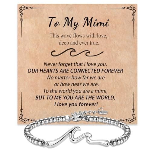 Wisedawn Mimi Gifts, Wave Bracelet Gift for Mimi for Christmas Birthday Valentine Day Mothers Day - Image 1