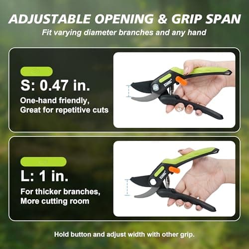 EZARC Garden Pruning Shears, Bypass Hand Pruner 1 Inch Cut Capacity, Garden Clippers Hand Tools for Cutting Flowers, Trimming Plants, Picking Fruits, 1 Pack - Thumbnail 5