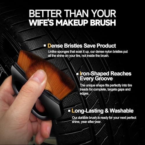 toretark Tire Shine Spray, Longer Lasting Ceramic Tire Coating, Deep High-Gloss Wet Look, User Friendly with Tire Shine Applicator, UV Protection for Cars, Trucks, RVs, and Motorcycles (16 fl oz) - Thumbnail 3