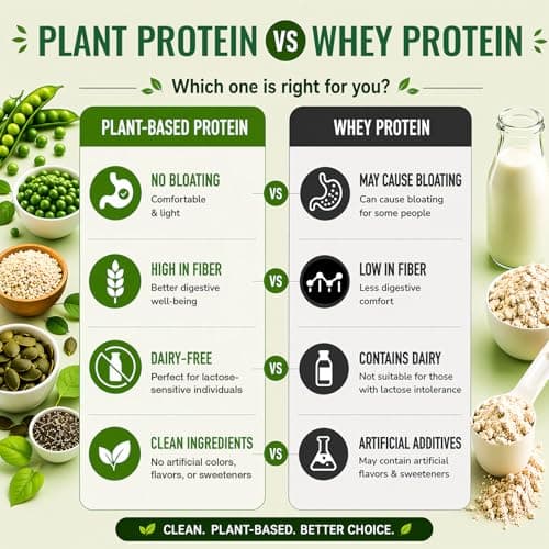 30g Organic Vegan Protein Powder, Plant-Based Protein Powder, Meal Replacement, 20 Billion Probiotics, 0g Sugar, Energy, Focus, Recovery, Dairy-Free, Easy Digestion, Vanilla, 20 Servings - Thumbnail 5