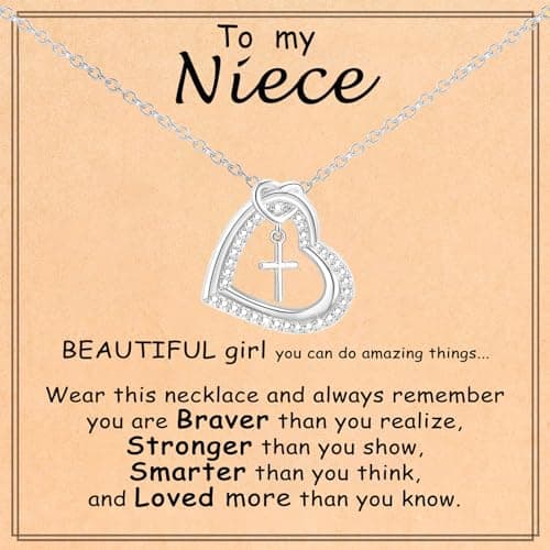 GLEZZA First Communion Gifts for Teens,Cross Necklace for Daughter Baptism First Communion Confirmation Graduation Easter Jewelry Gifts - Image 1