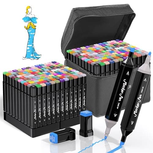 HomFilix Alcohol Markers, 120 Colors Dual Tip Art Alcohol Markers Set - Perfect for Coloring, Drawing, Sketching, Card Making and Illustration, Perfect for Adults - Image 1