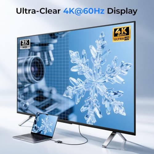 RayCue 2-in-1 USB C Hub, USB C to HDMI Adapter with HDMI 4K@60Hz & 100W PD Charging - Adapter for Laptop, MacBook, IPad (USB-C), iPhone 15/16, Tablets, Switch - Thumbnail 3