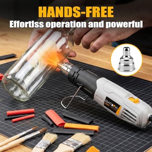 Mini Heat Gun - BATAVIA 380W Fast Heat Hot Air Gun Tool with Uniform Heat Tech & Dual Protection Fuses, 2 Temp (572°F/1022°F)+Nozzle with Overheat Protection for DIY Crafts, Vinyl Wrap, Shrink Tubing - Thumbnail 6