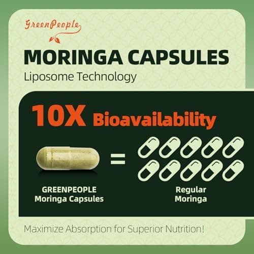 Moringa Pure Capsules, Rich Moringa Powder, A Natural Green Antioxidant Superfood - Supports Energy, Skin Health, Gut Health, with Essential Vitamins & Amino Acids, 180pcs-2 Pack - Thumbnail 3