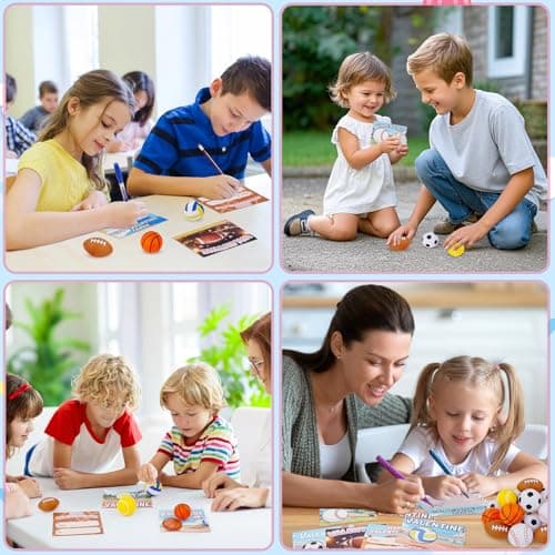 Tiaxidex Valentines Day Gifts for Kids, 36 PCS Sports Valentines Cards for Kids, 36 PCS Stress Balls, Classroom Prizes, Party Favors for Boys & Girls Classroom Gift Exchanges at School - Thumbnail 6